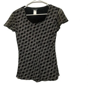 Women Black and White Printed Blouse